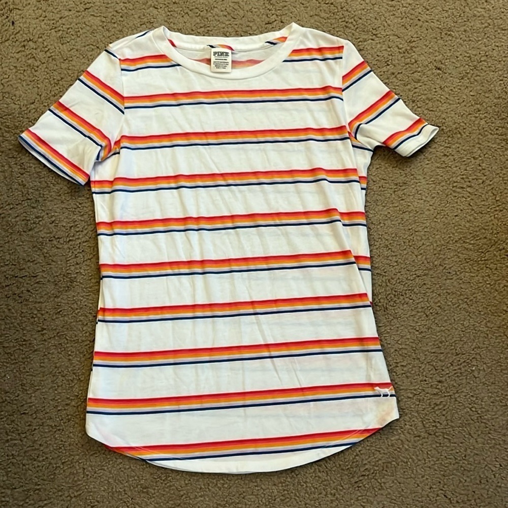 Victoria’s Secret PINK striped crew soft tee